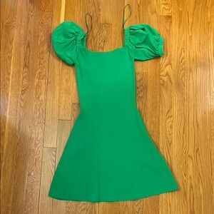 Green Puff Sleeve Dress